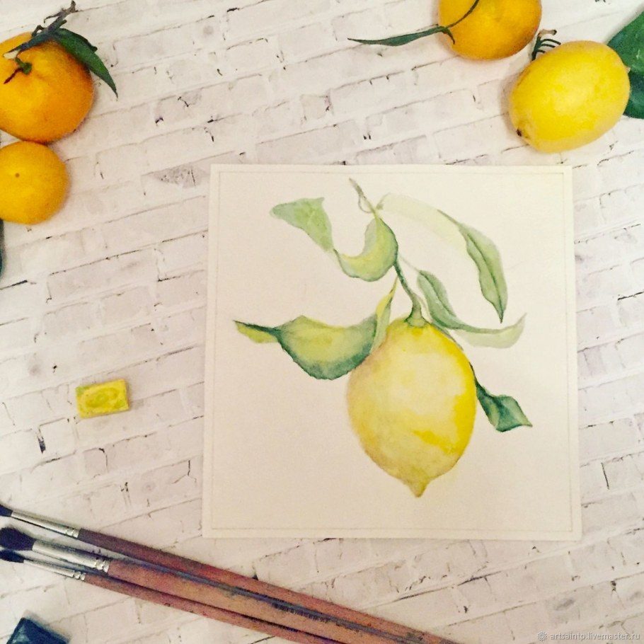 Картина лимоны в интерьере