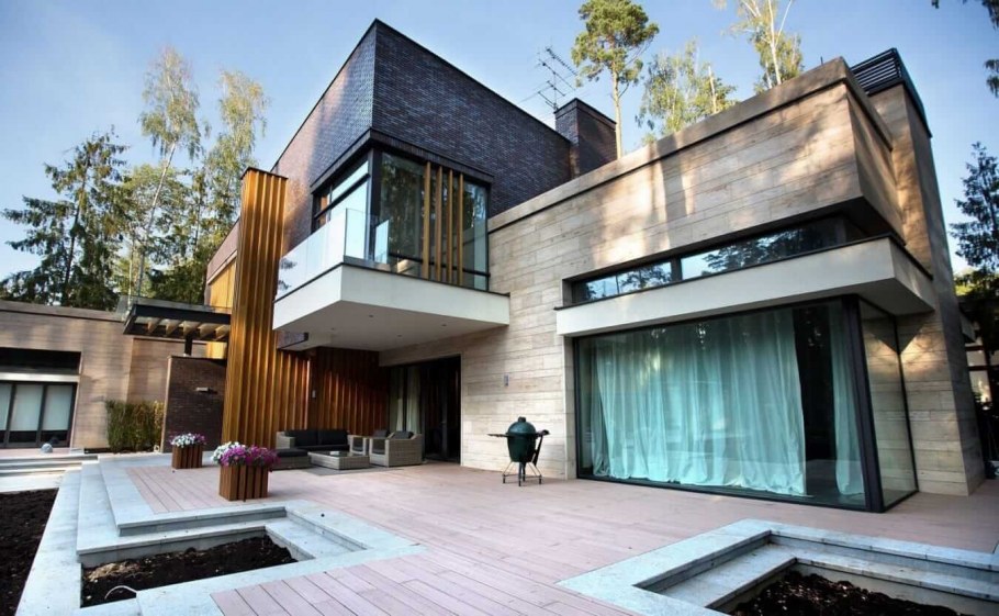 Загородный дом в стиле брутализм