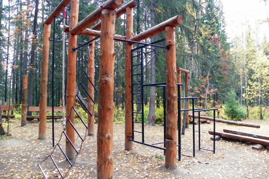 Спортивная площадка в лесу