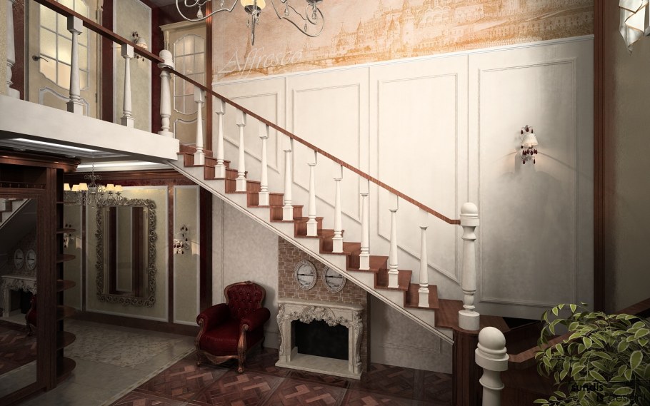 Красивый камин в доме