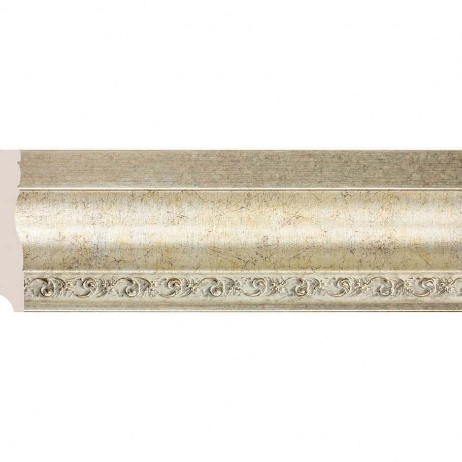 Плинтус антик 95 мм, платина