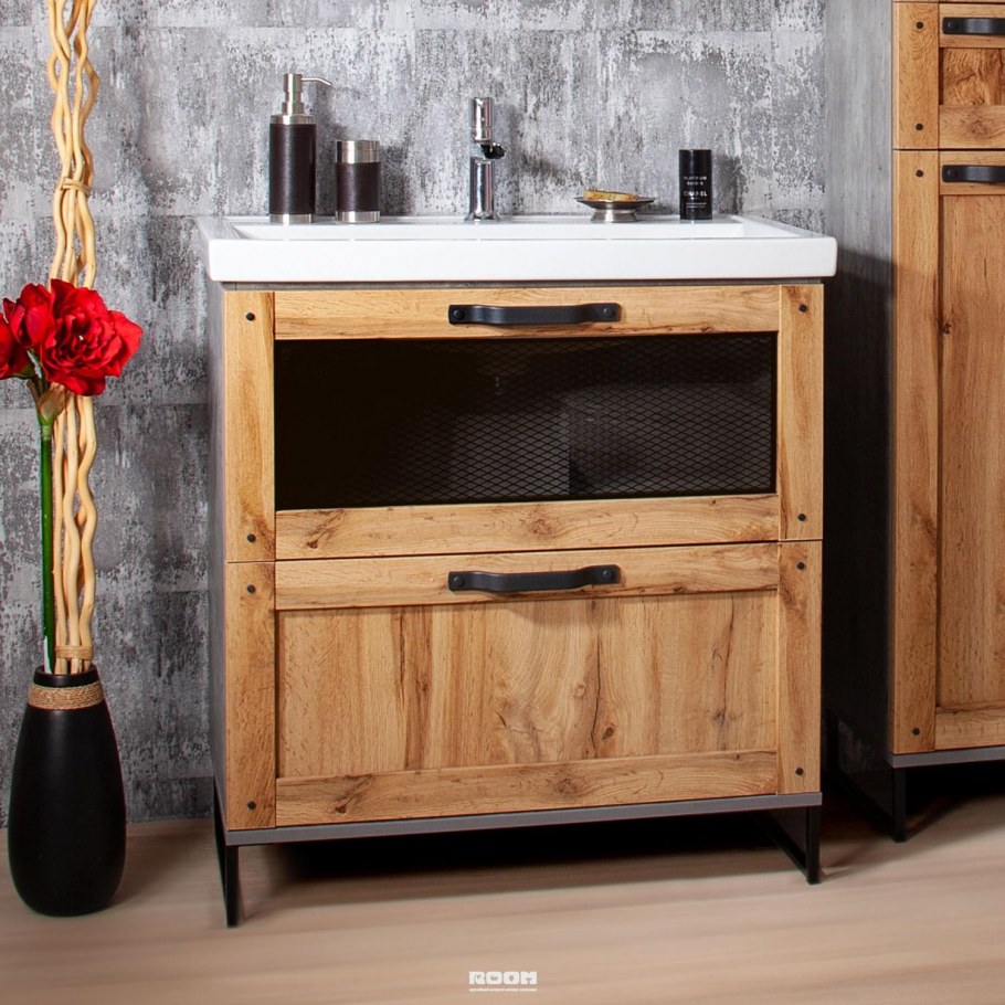 Тумба с раковиной Бриклаер лофт 80