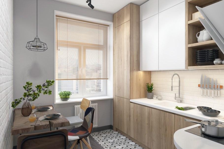 Доска меловая над стойкой барной у стены икея Скандинавский стиль