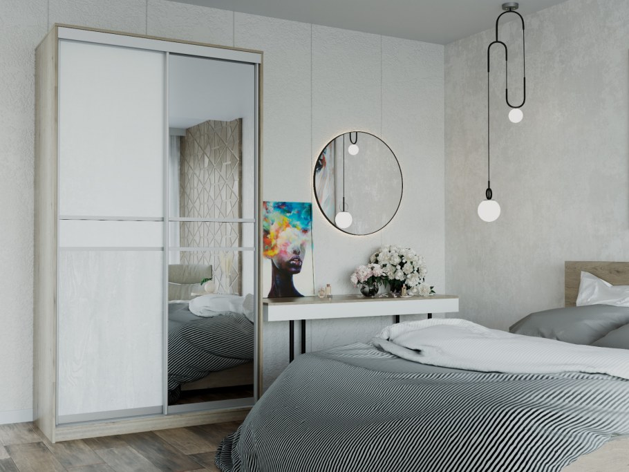 Белый шкаф купе в спальню