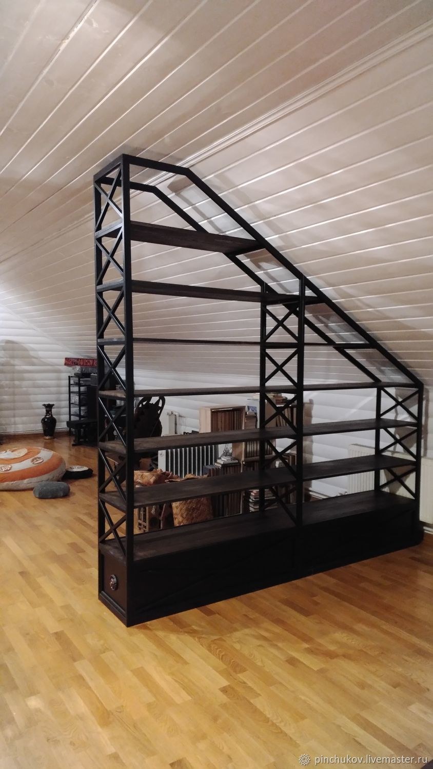 Книжные шкафы на мансарде