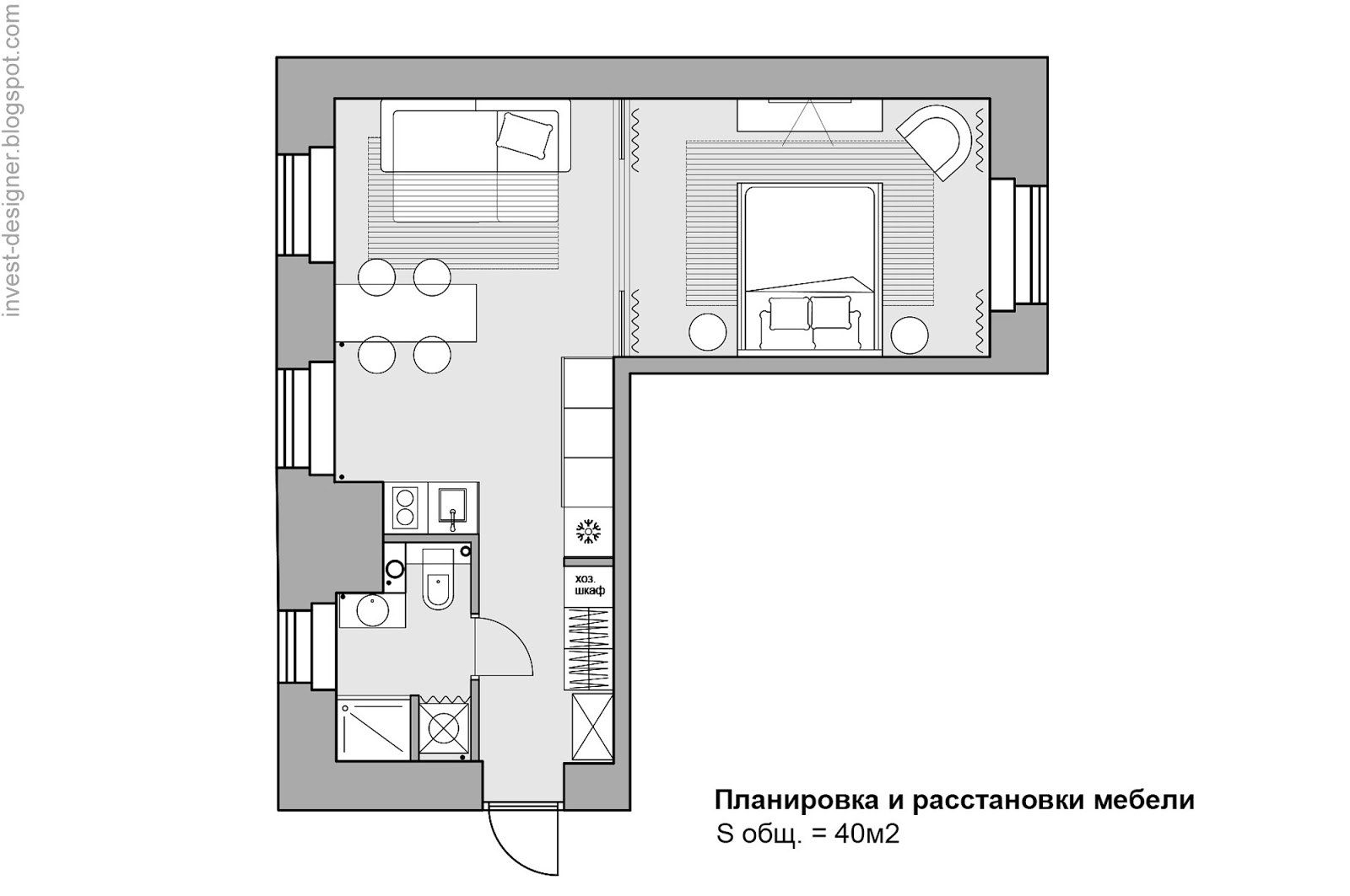 Планировка расстановки мебели в квартире 3д