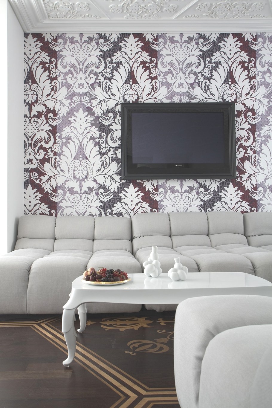 Гостиная в серебристых тонах