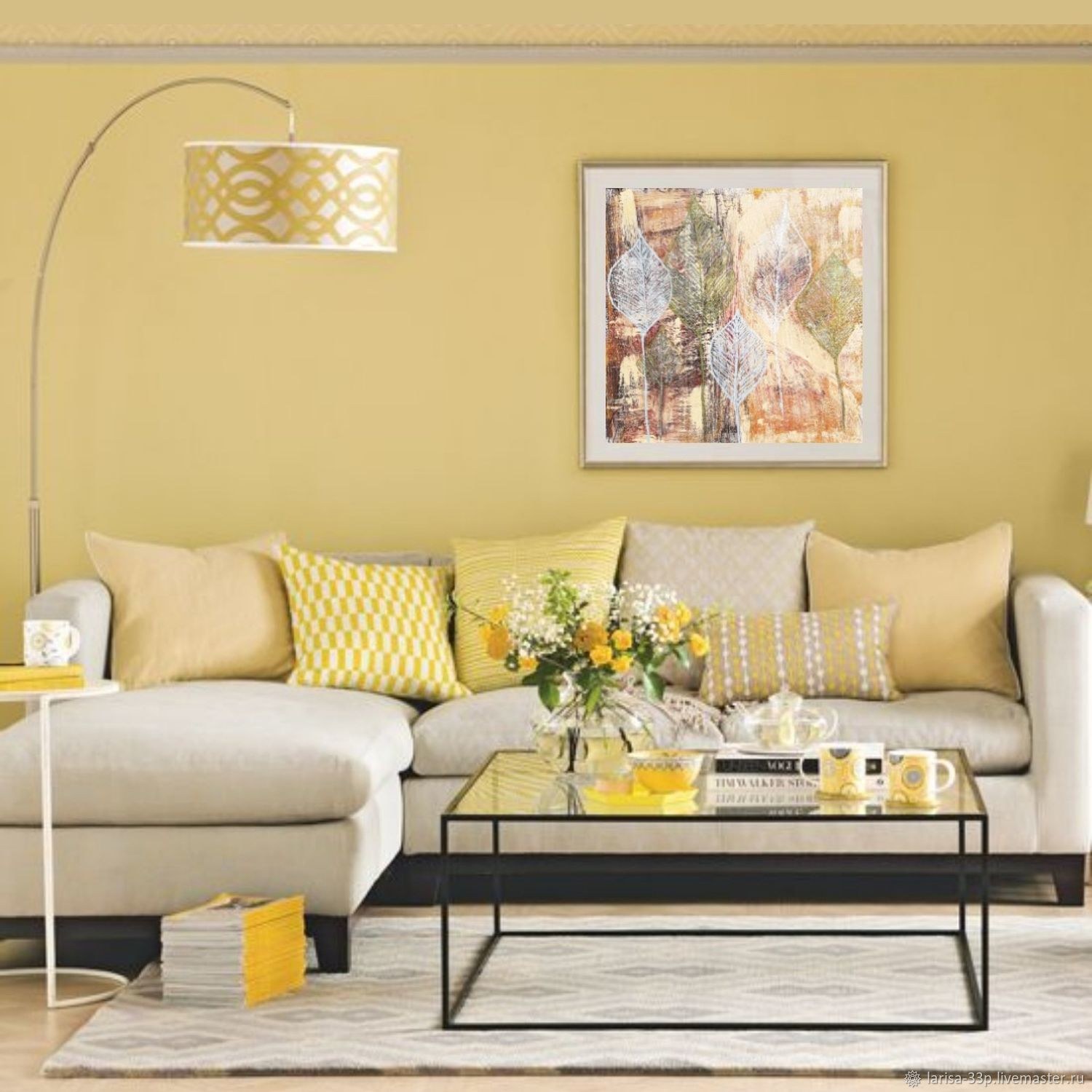 Желто золотистый диван в интерьере гостиной (52 фото) - красивые картинки иHD фото