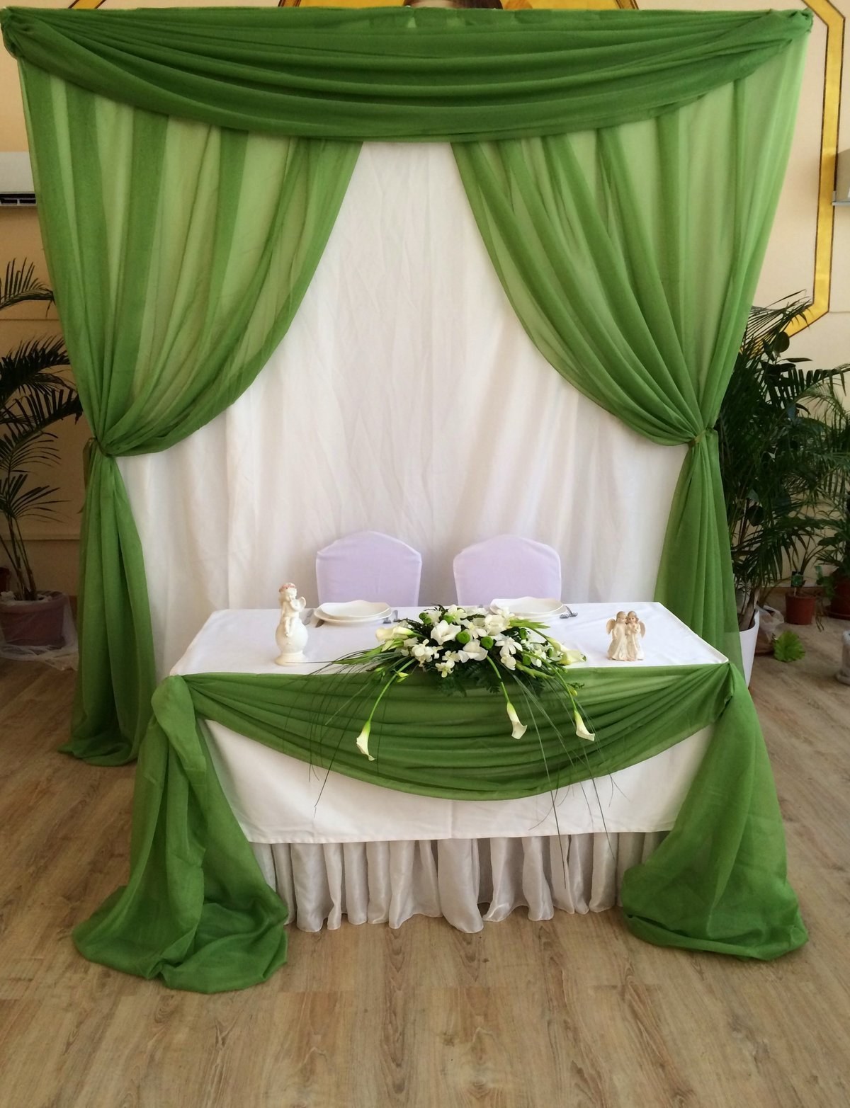 Украшение свадьбы в зеленом цвете