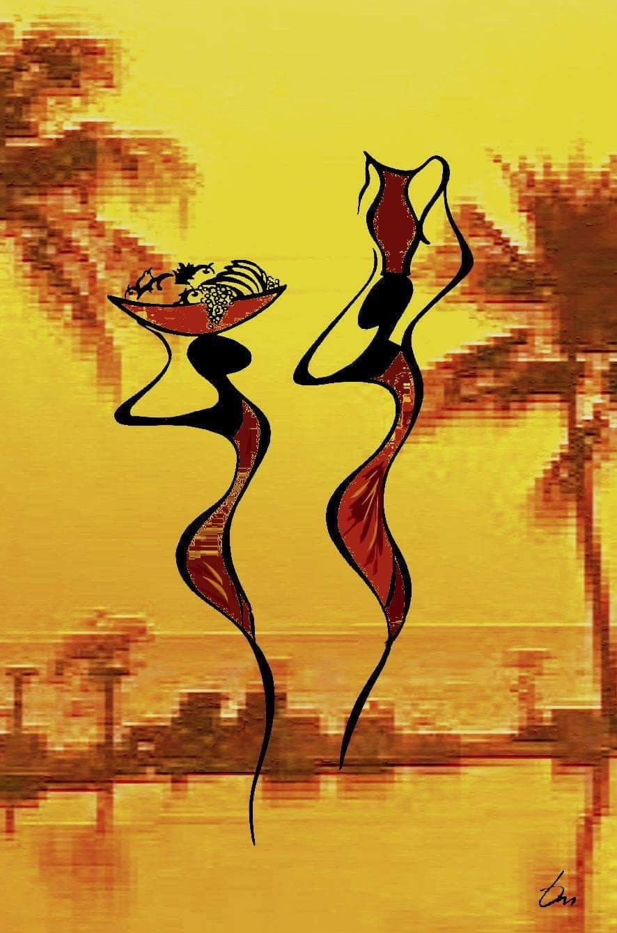 Модные рисунки на холсте африканки