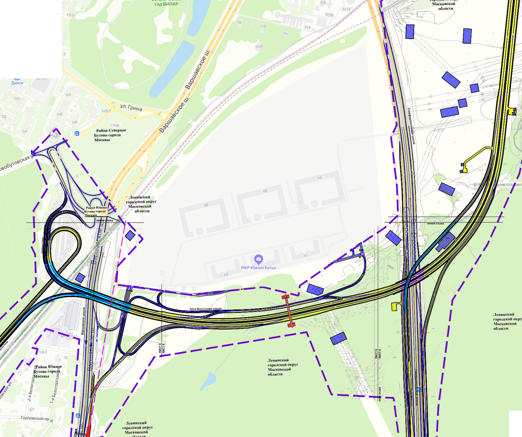 Мкад битца. Солнцево Бутово Варшавское шоссе. Автомагистраль Солнцево Бутово Варшавское шоссе. ЮВХ проект Бутово. Солнцево-Бутово-Варшавское шоссе схема.