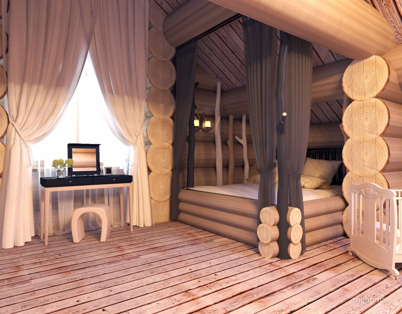 дизайн проект комнаты отдыха бани внутри