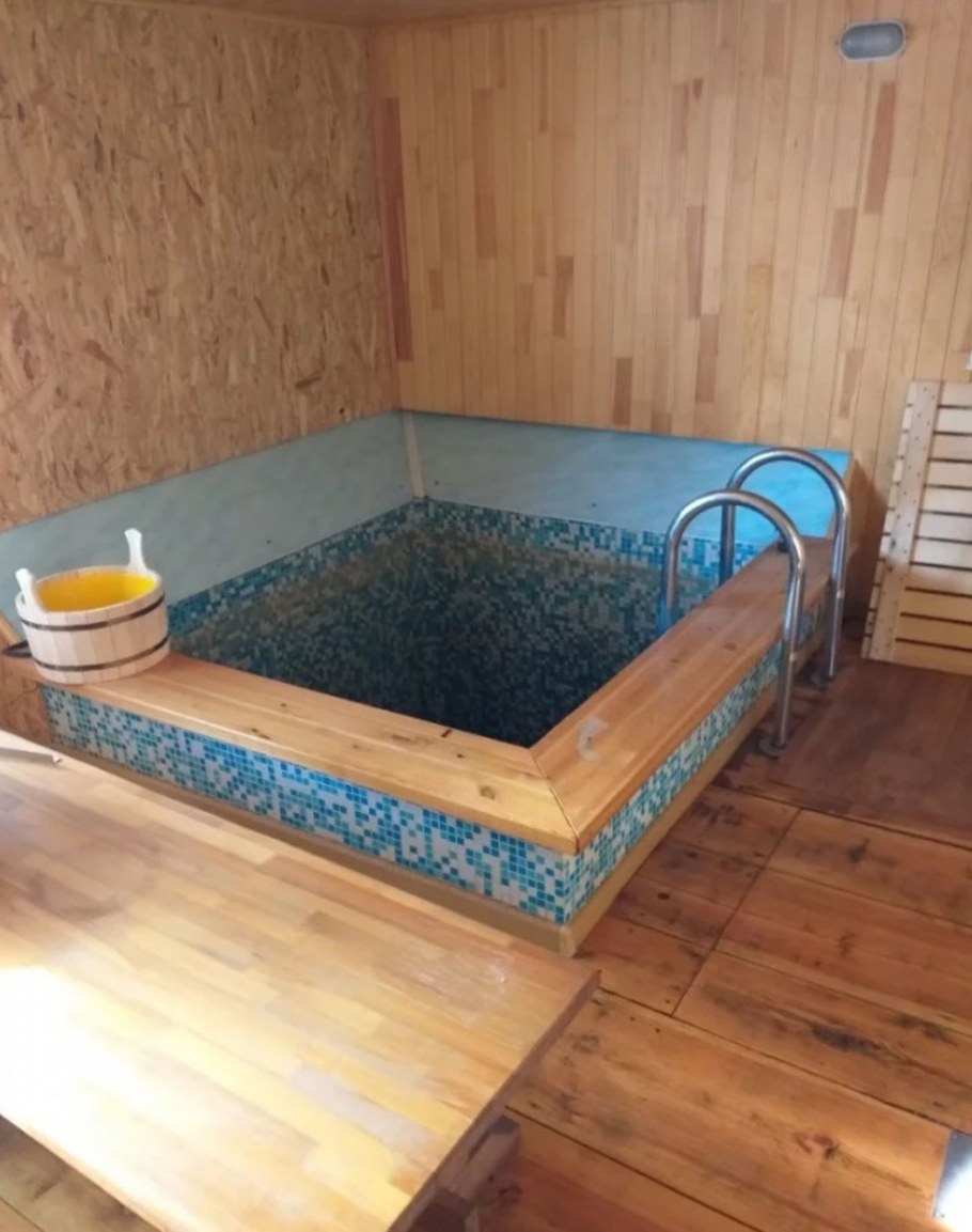 Баня на дровах в цокольном этаже