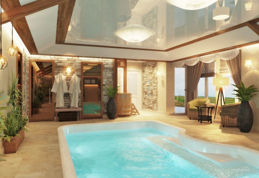 Сауна и бассейн в частном доме