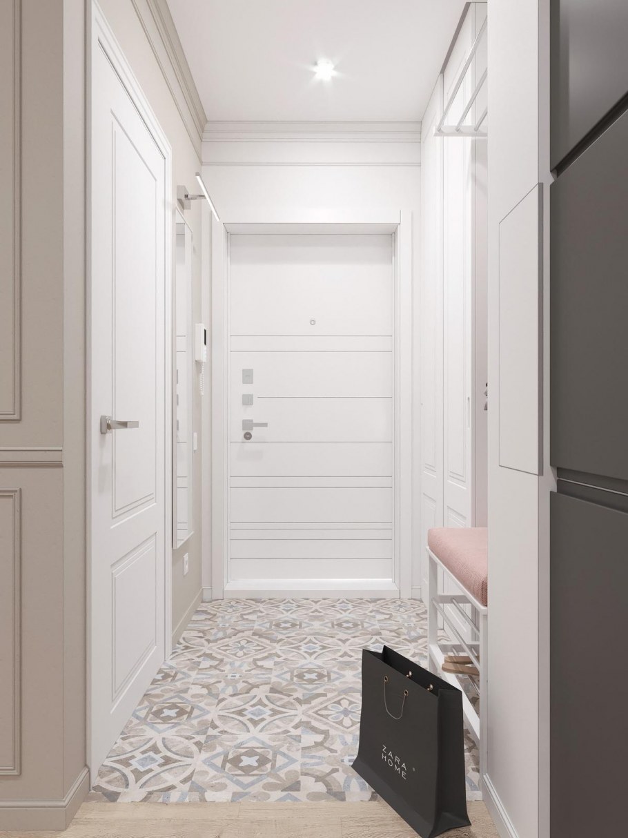 Прихожая в пастельных тонах