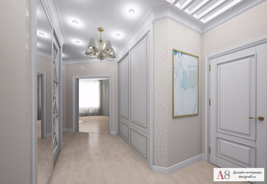 Прихожая в пастельных тонах