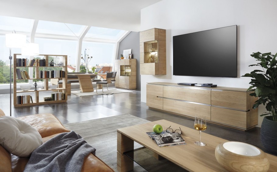 Современная деревянная мебель для гостиной