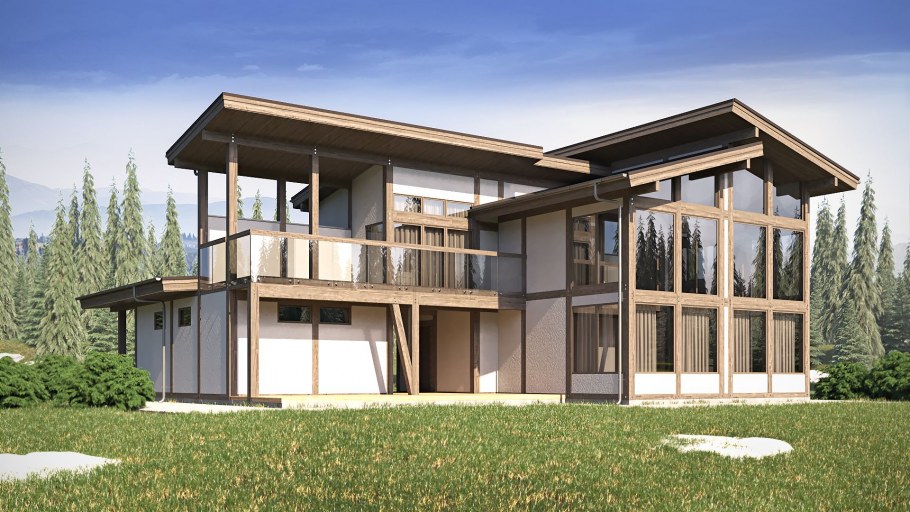 Фахверк с вальмовой крышей