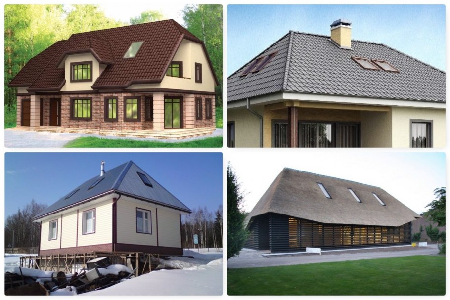 Крыша мансардная четырехскатная