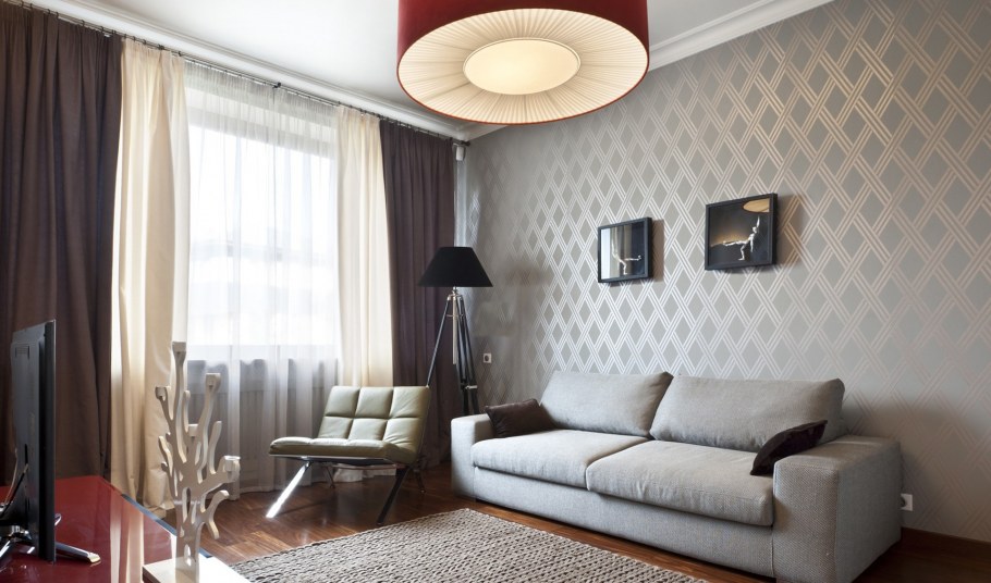 Обои в маленькую гостиную