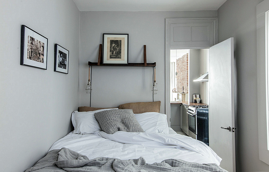 Маленькая спальня в стиле лофт