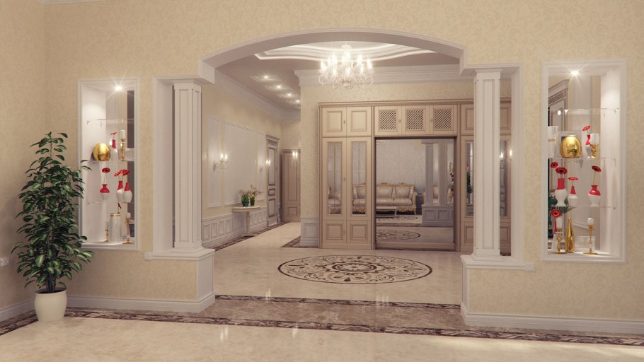 Арка между прихожей и гостиной