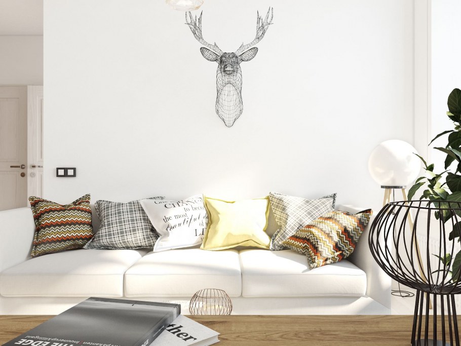 Декор гостиной в скандинавском стиле