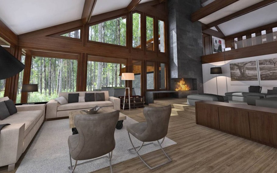 Фахверк Шале дом интерьер