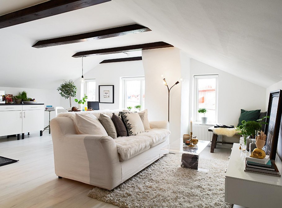 Гостиная на мансарде Неостиль