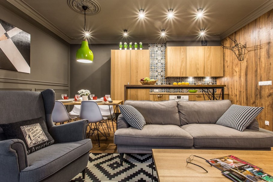 Оливковый диван в интерьере