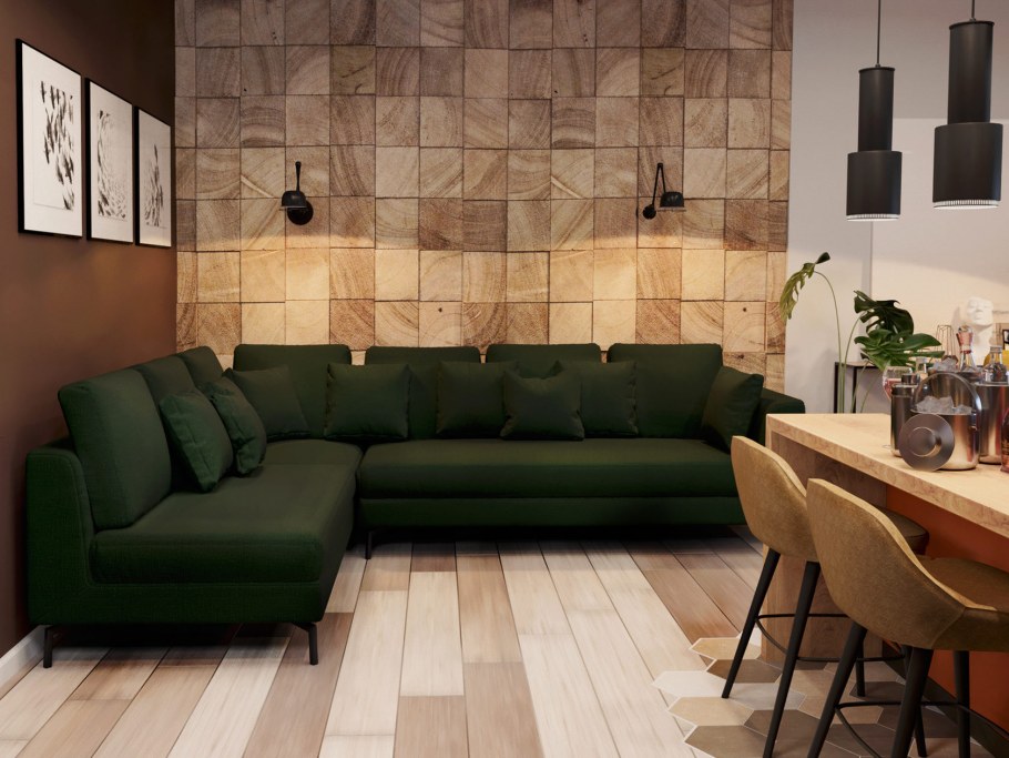 Темно зеленый диван Краснодар