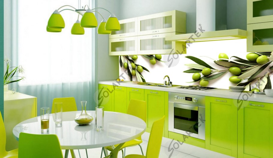 Фартук для салатовой кухни