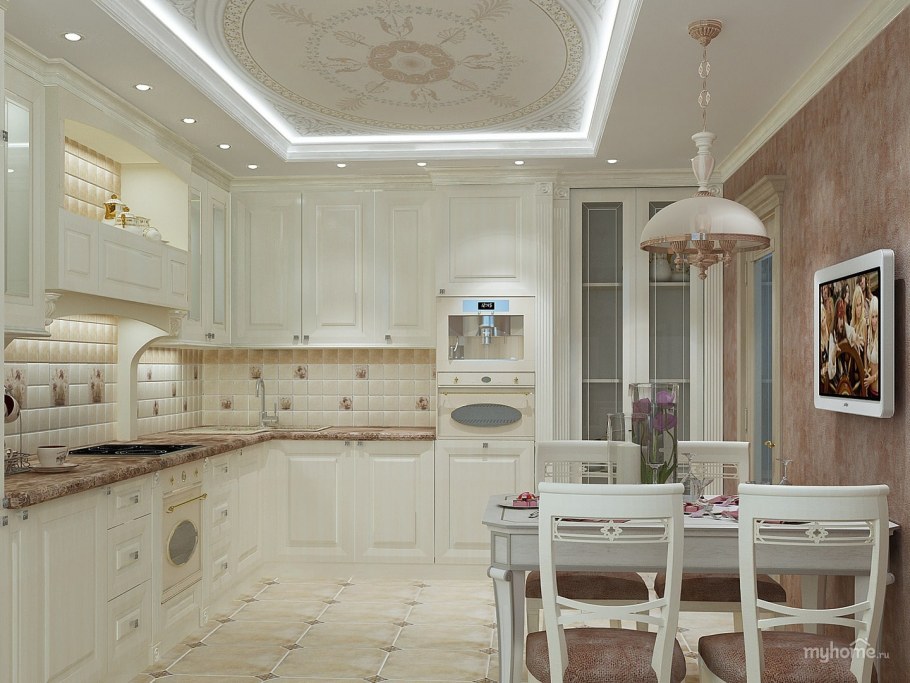 П образные кухни в классическом стиле