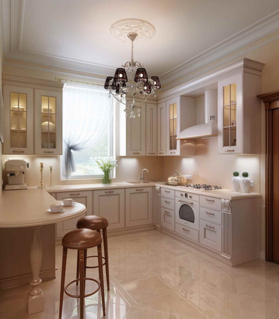 Кухня 25кв м классика современная