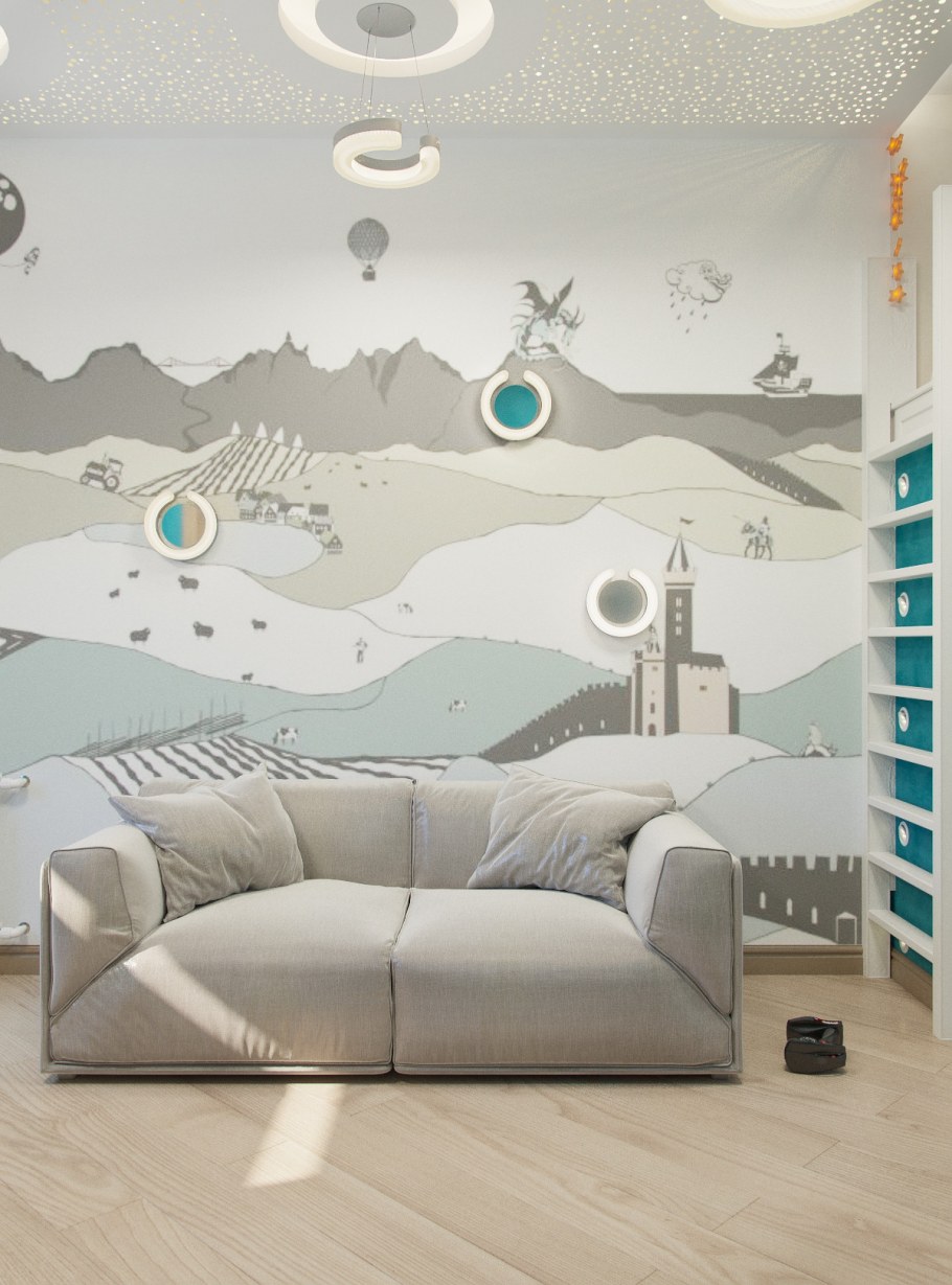 Комната для новорожденного с горами