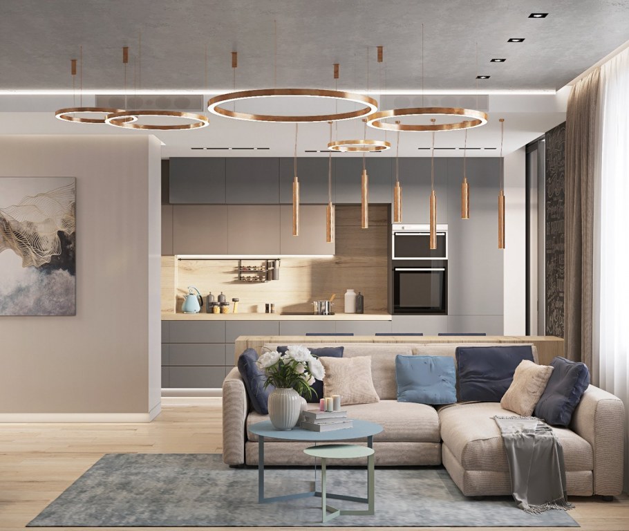 Кухня гостиная интерьер