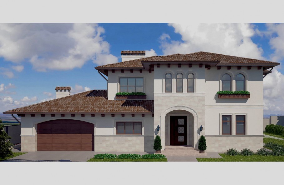 Дом в средиземноморском стиле с террасой и гаражом 180 кв м