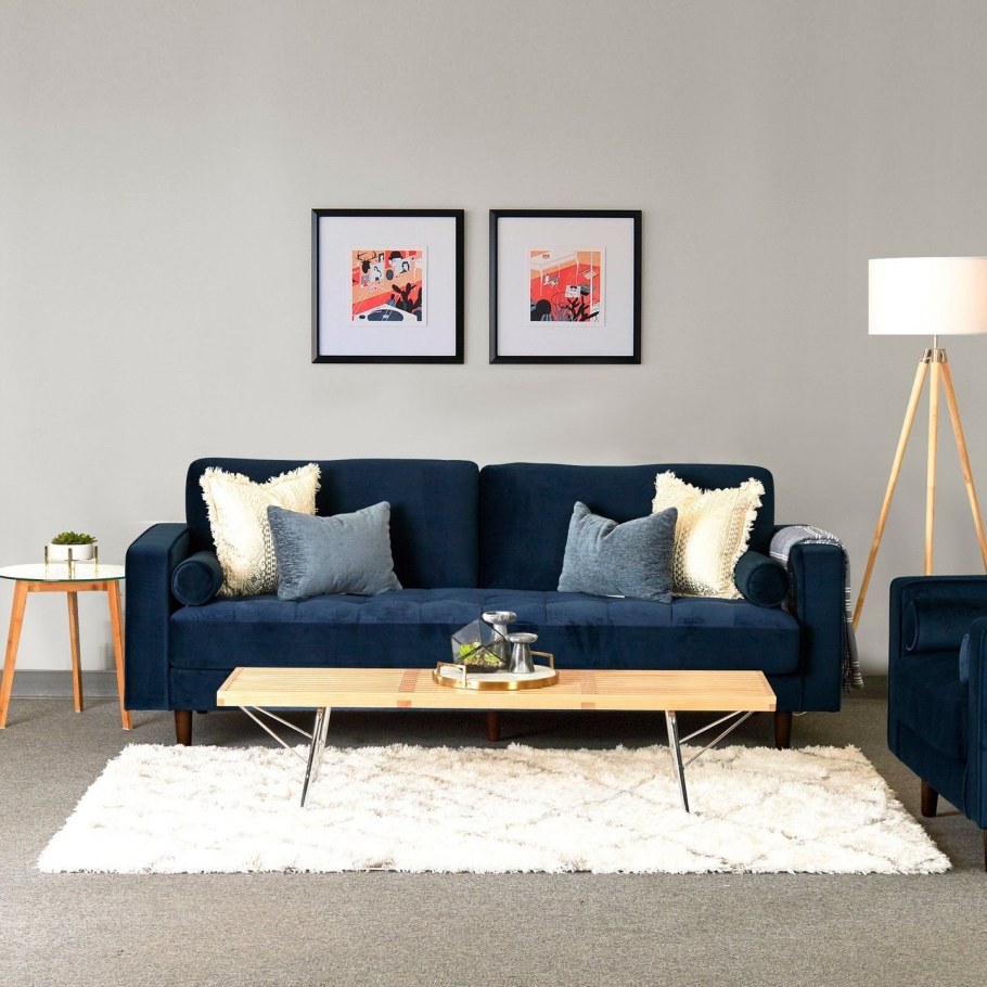 Сине серый диван