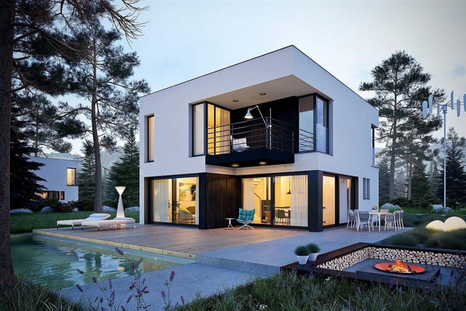 Современный двухэтажный дом