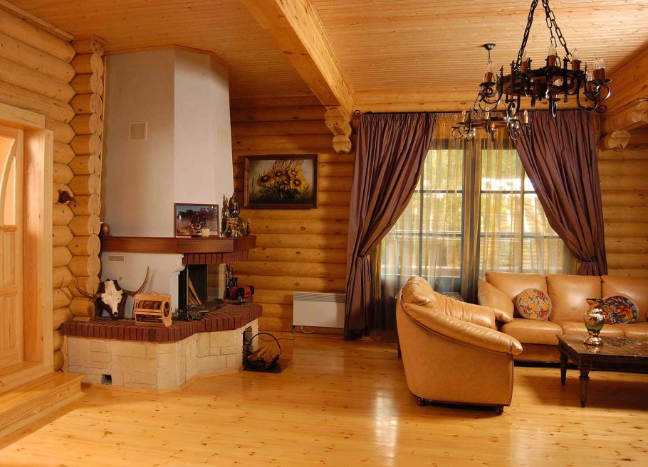 Интерьер в деревянном доме