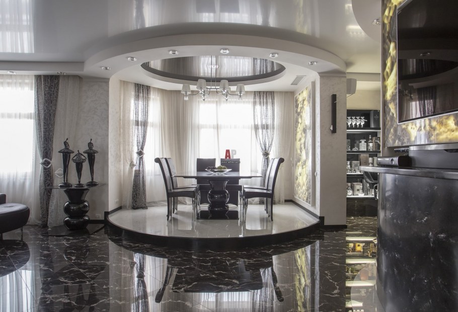 Эркер в столовой в стиле ар деко