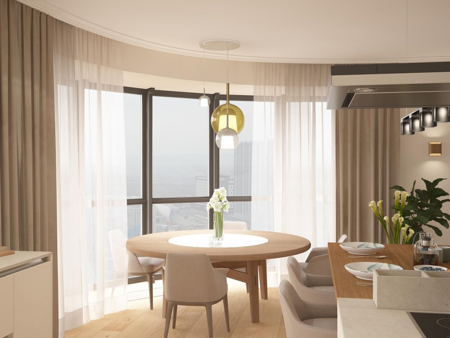 Спальня гостиная с эркером