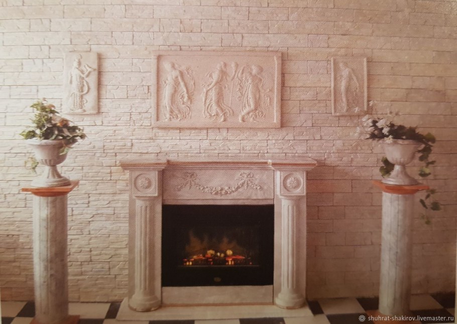 Камин в греческом стиле