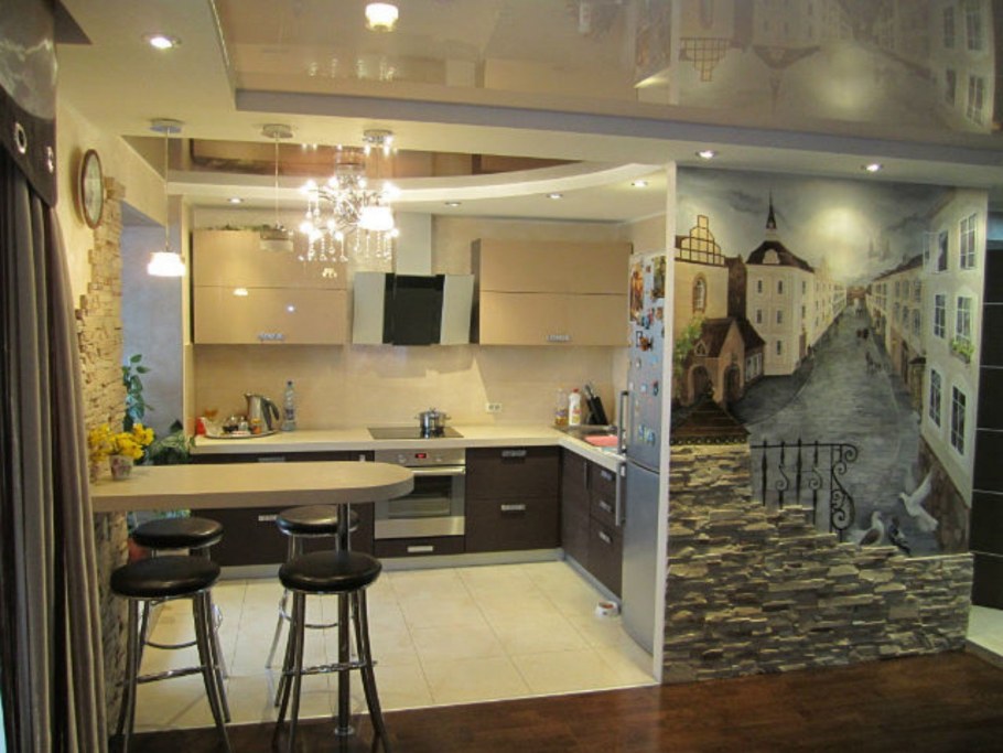 Кухня совмещенная с залом в хрущевке