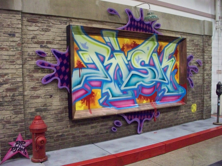 Нанесение граффити на стен