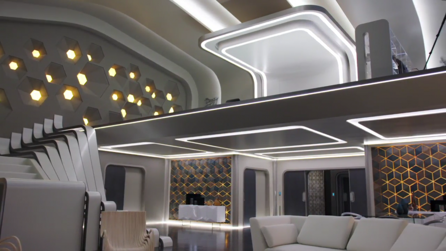 Интерьер в космическом футуристическом стиле