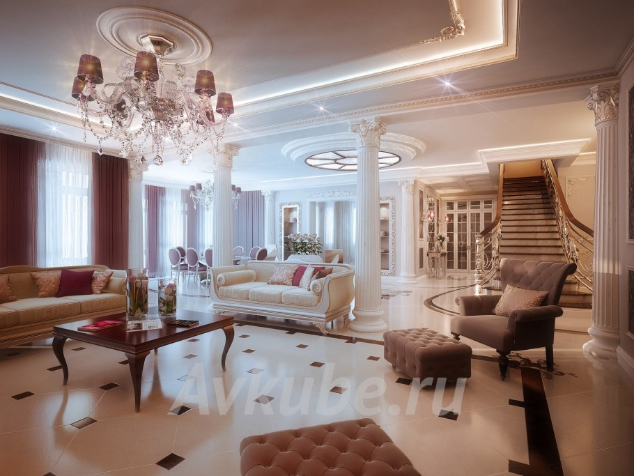 Интерьер в стиле неоклассики особняк