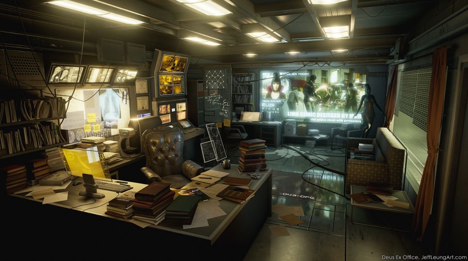 Киберпанк интерьер Deus ex