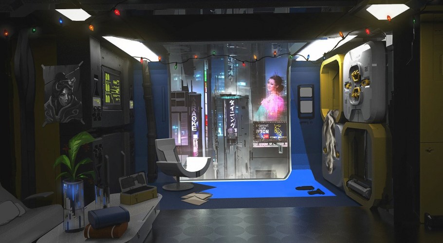 Арт комната Cyberpunk 2077