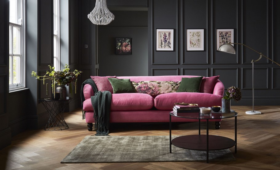 Серо-розовый интерьер